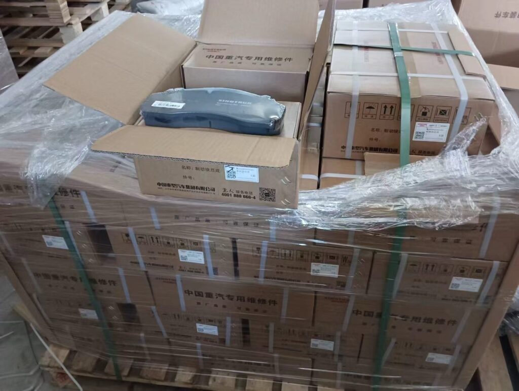 Packed pallets in the Sagatruck warehouse
